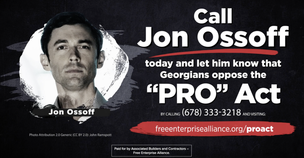 Jon Ossoff – Oppose the PRO Act
